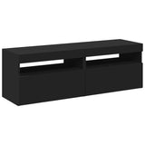 Meubles TV avec lumières LED 2 pcs Noir 60x35x40 cm