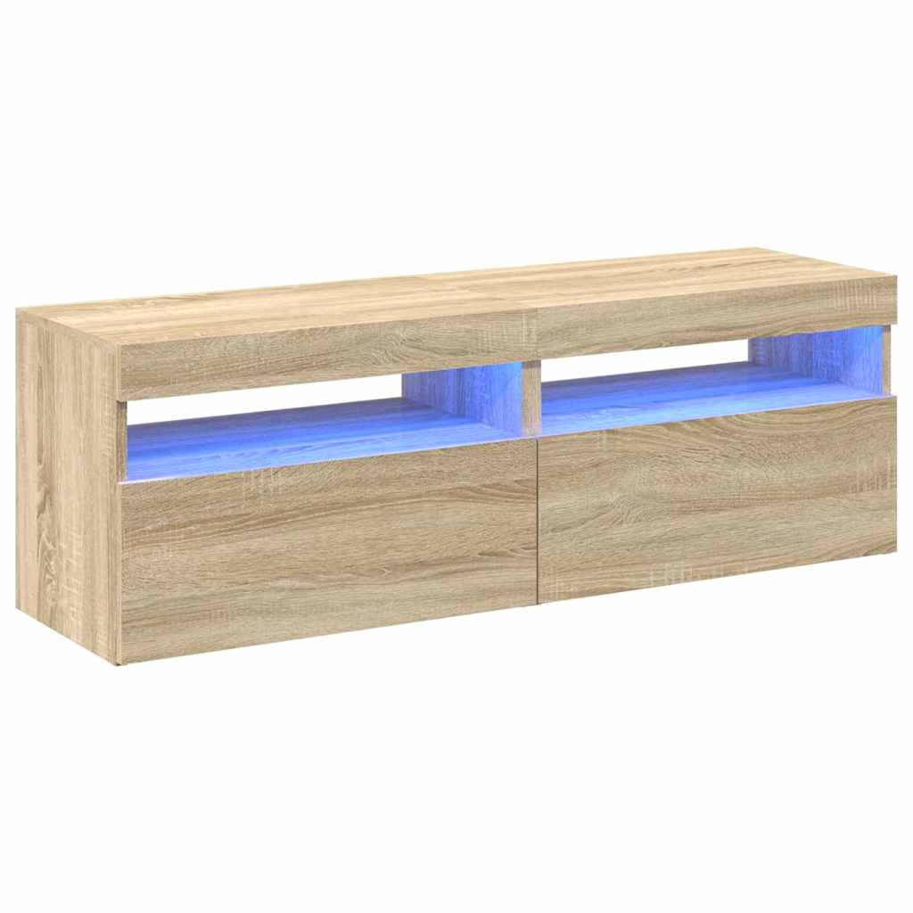 Meubles TV avec lumières LED 2 pcs Chêne sonoma 60x35x40 cm