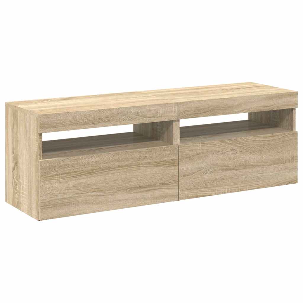 Meubles TV avec lumières LED 2 pcs Chêne sonoma 60x35x40 cm