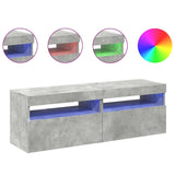 Meubles TV avec lumières LED 2 pcs gris béton 60x35x40 cm