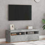 Meubles TV avec lumières LED 2 pcs gris béton 60x35x40 cm