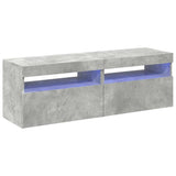 Meubles TV avec lumières LED 2 pcs gris béton 60x35x40 cm