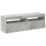 Meubles TV avec lumières LED 2 pcs gris béton 60x35x40 cm