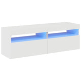 Meubles TV avec lumières LED 2 pcs blanc brillant 60x35x40 cm