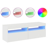 Meubles TV avec lumières LED 2 pcs blanc brillant 60x35x40 cm