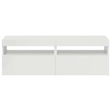 Meubles TV avec lumières LED 2 pcs blanc brillant 60x35x40 cm