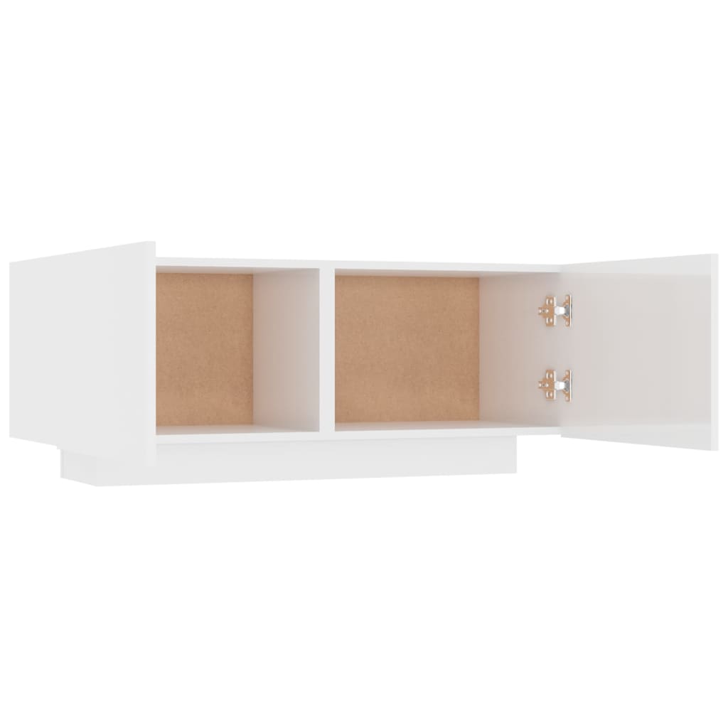 Meuble TV Blanc brillant 100x35x40 cm Bois d'ingénierie