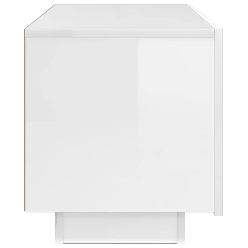 Meuble TV Blanc brillant 100x35x40 cm Bois d'ingénierie