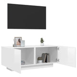 Meuble TV Blanc brillant 100x35x40 cm Bois d'ingénierie