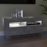 TV cabinet with LED lights concrete gray 80x35x40 cm