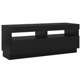 TV cabinet with LED lights black 100x35x40 cm