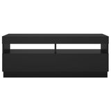 TV cabinet with LED lights black 100x35x40 cm