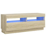 TV cabinet with LED lights sonoma oak 100x35x40 cm