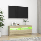 Meuble TV avec lumières LED chêne sonoma 100x35x40 cm