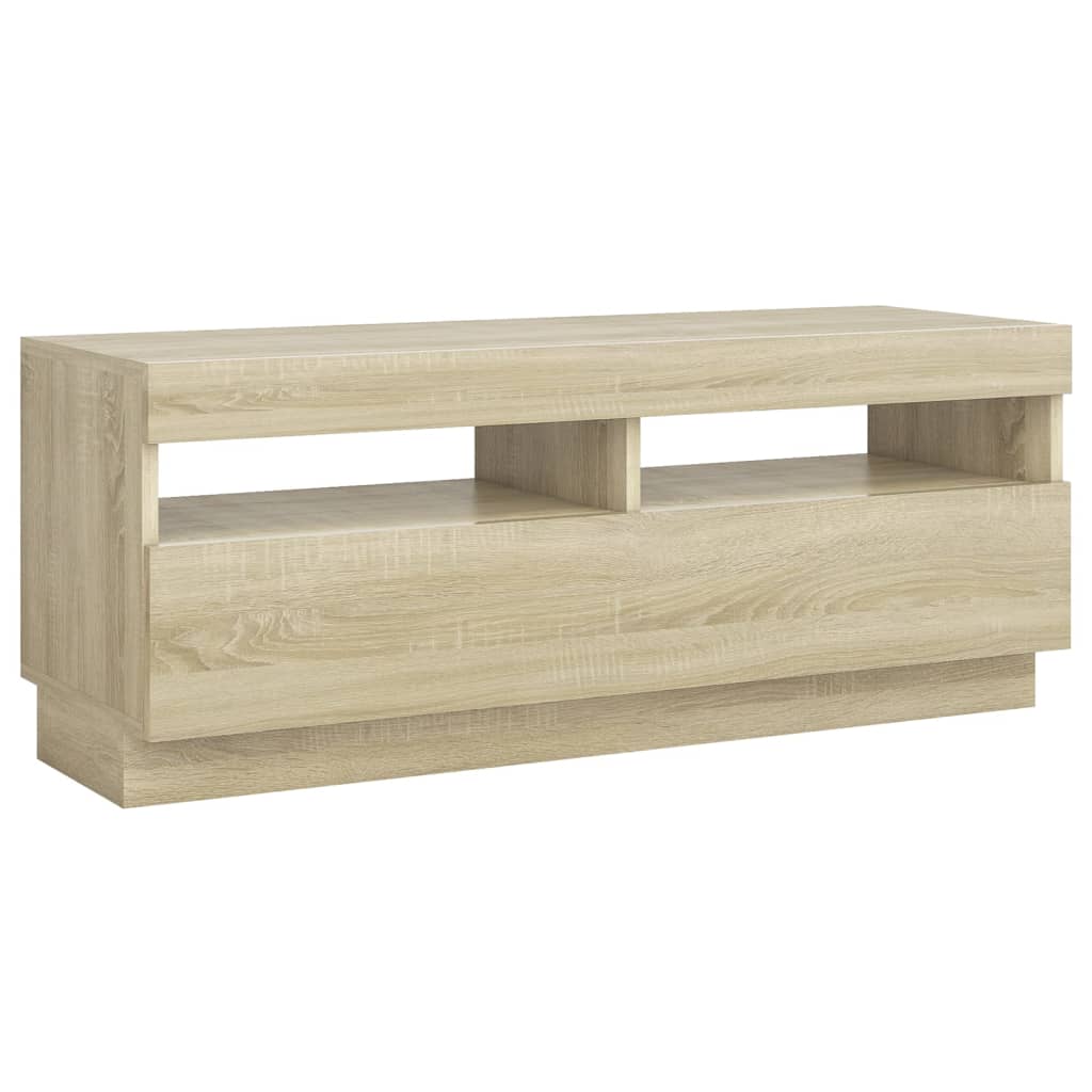 TV cabinet with LED lights sonoma oak 100x35x40 cm