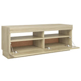 TV cabinet with LED lights sonoma oak 100x35x40 cm