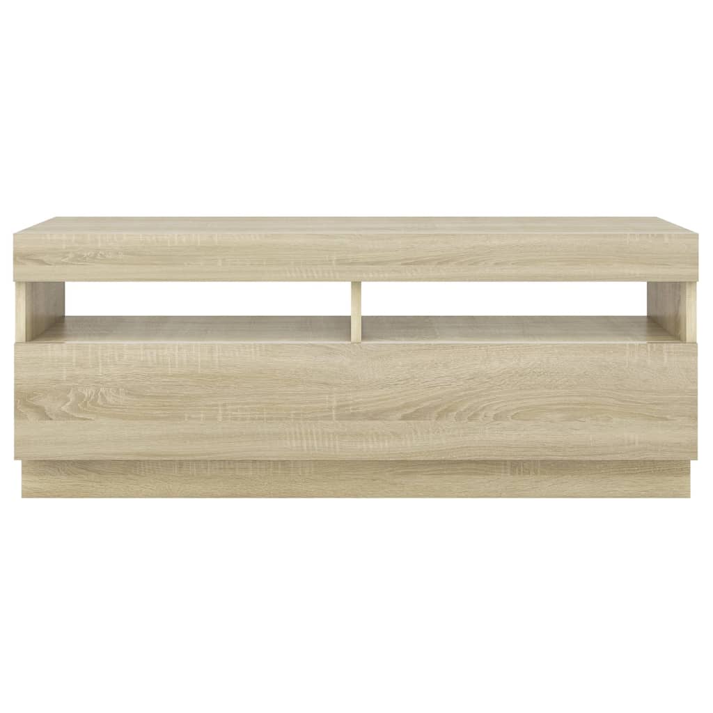 TV cabinet with LED lights sonoma oak 100x35x40 cm