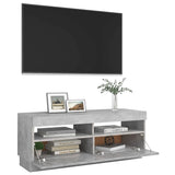 Meuble TV avec lumières LED gris béton 100x35x40 cm