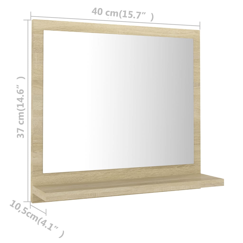 Miroir salle de bain chêne sonoma 40x10,5x37cm Bois ingénierie