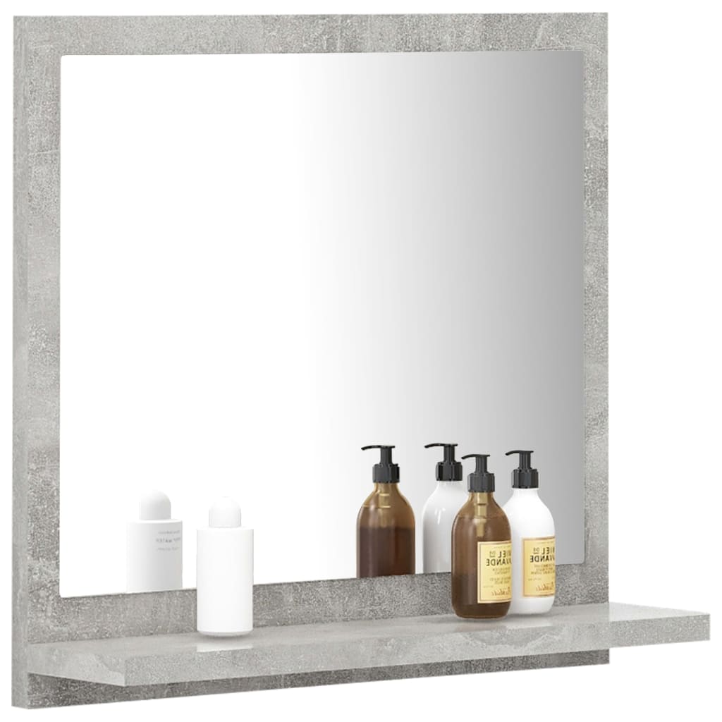 Miroir de salle de bain Gris béton 40x10,5x37cm Bois ingénierie