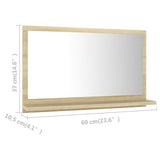 Miroir salle de bain Chêne sonoma 60x10,5x37 cm Bois ingénierie