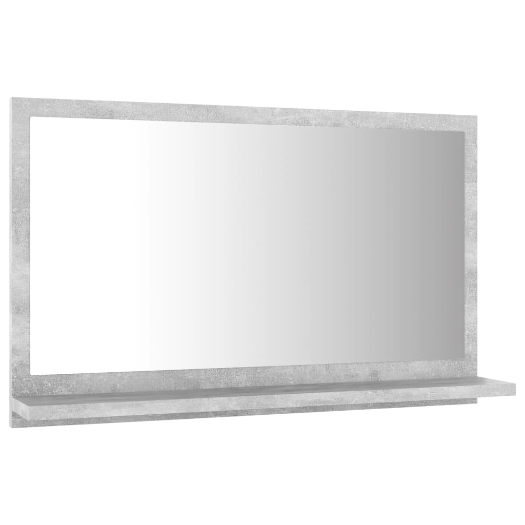 Miroir de salle de bain Gris béton 60x10,5x37 cm Aggloméré