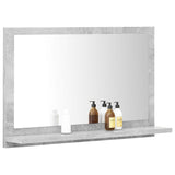 Miroir de salle de bain Gris béton 60x10,5x37 cm Aggloméré