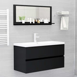 Black bathroom mirror 90x10.5x37 cm Chipboard