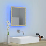 Miroir LED de salle de bain Chêne sonoma 40x8,5x37 cm Acrylique