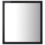 Miroir LED de salle de bain Noir brillant 40x8,5x37cm Acrylique