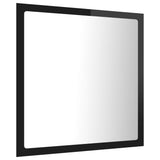 Miroir LED de salle de bain Noir brillant 40x8,5x37cm Acrylique