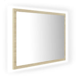 Miroir LED de salle de bain Chêne sonoma 60x8,5x37 cm Acrylique