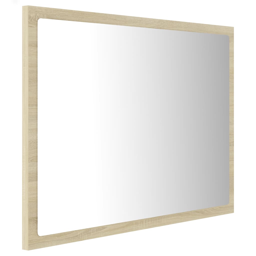 Miroir LED de salle de bain Chêne sonoma 60x8,5x37 cm Acrylique