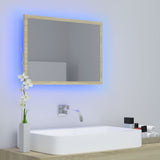 Miroir LED de salle de bain Chêne sonoma 60x8,5x37 cm Acrylique