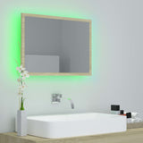 Miroir LED de salle de bain Chêne sonoma 60x8,5x37 cm Acrylique