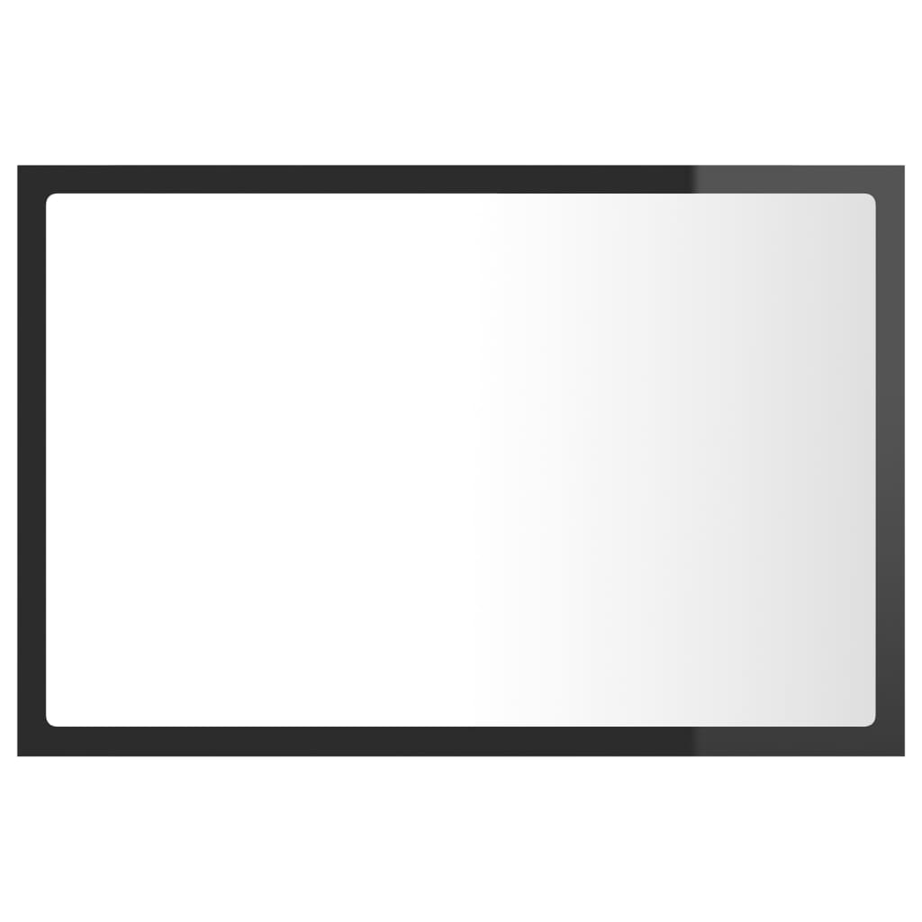 Miroir LED de salle de bain Gris brillant 60x8,5x37cm Acrylique