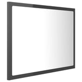 Miroir LED de salle de bain Gris brillant 60x8,5x37cm Acrylique