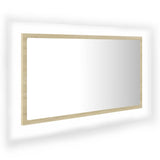 Miroir LED de salle de bain Chêne sonoma 80x8,5x37 cm Acrylique