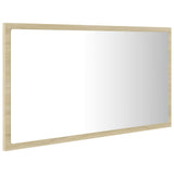 Miroir LED de salle de bain Chêne sonoma 80x8,5x37 cm Acrylique