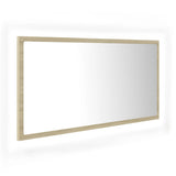 Miroir LED de salle de bain Chêne sonoma 90x8,5x37 cm Acrylique