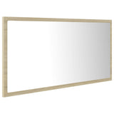 Miroir LED de salle de bain Chêne sonoma 90x8,5x37 cm Acrylique