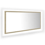 Miroir LED de salle de bain Chêne sonoma 100x8,5x37cm Acrylique