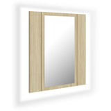 Armoire à miroir LED de bain Chêne sonoma 40x12x45 cm Acrylique