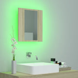 Armoire à miroir LED de bain Chêne sonoma 40x12x45 cm Acrylique