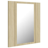 Armoire à miroir LED de bain Chêne sonoma 40x12x45 cm Acrylique