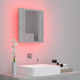 Armoire de salle de bain à miroir LED Gris béton Acrylique