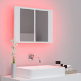 Armoire salle de bain à miroir LED Blanc 60x12x45 cm Acrylique