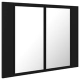 Armoire à miroir de salle de bain LED Noir 60x12x45 Acrylique