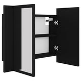 Armoire à miroir de salle de bain LED Noir 60x12x45 Acrylique