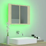 LED bathroom mirror cabinet Sonoma oak 60x12x45 Acrylic